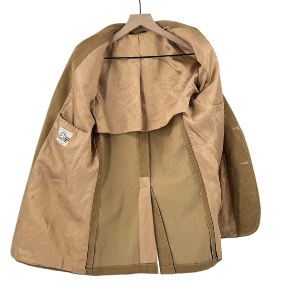 Vintage 70s Western Wear Corduroy Blazer Mustang by Haggar Made in USA Tan | 40 - Picture 2 of 9